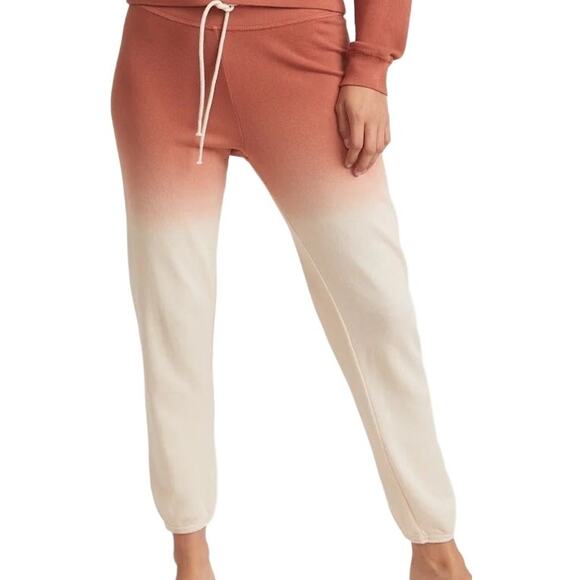 Marine Layer Blake Vintage Terry Jogger Drawstring Fleece Amber Brown Dip Dye M - Picture 1 of 8